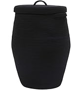 26" x 20" Tall Extra Large Storage Basket with Lid, Cotton Rope Storage Baskets, Woven Laundry Ha...