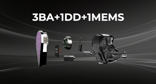 3BA+1DD+1MENS iem earbuds