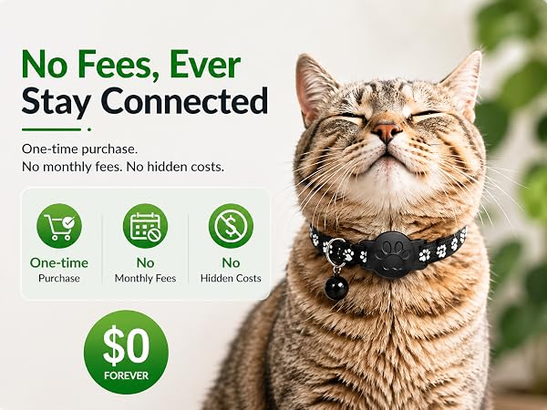 Pet Tracker,GPS Collar for Cats (Android Only) Smart tag