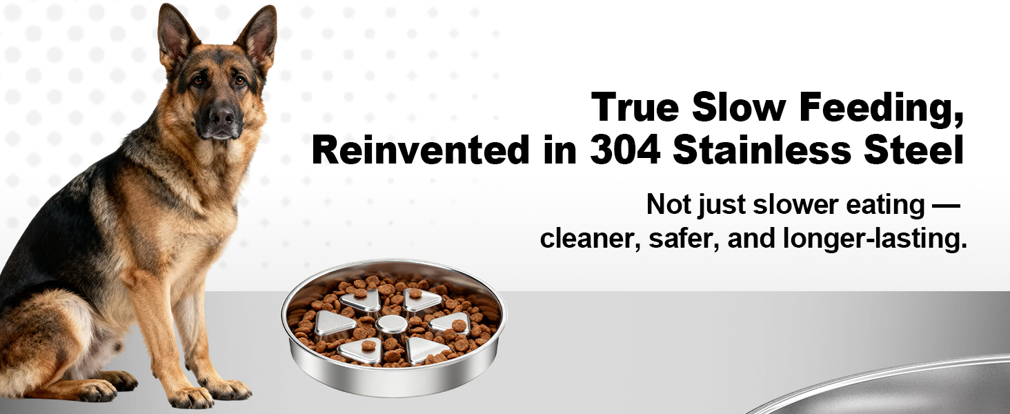 304 stainless steel slow feed bowl