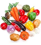 ZEAYEA 22 Pieces Artificial Vegetables, Realistic Fake Vegetables, Lifelike Decorative Faux Veggi...