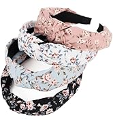 DRESHOW Headbands for Women and Girls Flower Printed Knotted Plastic Head Band Fashion Boho Wide ...