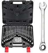 BULLTOOLS 22-Piece Ratchet Wrenches Chrome Vanadium Steel Ratcheting Wrench Set with Metric and S...