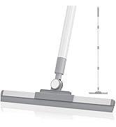 Floor Squeegee with 180° Rotating Head, Squeegee for Floor with 52'' Long Handle, Squeegee Broom,...
