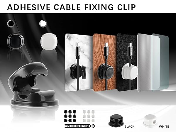 Cord Holder, 9PACk Cord Organizer Clips, Spring-Loaded Cable Management for Nightstand, Car &amp