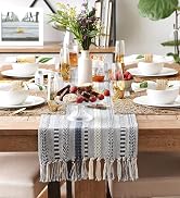 DII Farmhouse Braided Stripe Table Runner Collection, 15x72 (15x77, Fringe Included), Navy Blue