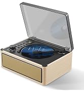 Retro CD Player with Bluetooth in/Out, Portable CD Player FM Radio Wood Music Player,3000mAh Batt...