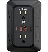 USB Wall Charger Power Strip Surge Protector with 4 USB Ports (2 USB C) Plug Extension Multiple O...