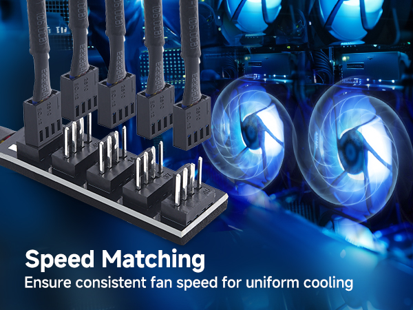 PC Case PWM Fan Hub (PC Fan Hub) 1-to-5 Way PC Fan Connector Adapter