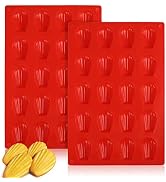 GWHOLE 20-Cavity Madeleine Pan, 2 Pack Madeline Pans, Silicone Cookie Cake Pan, Canele Molds for ...