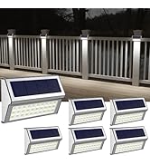 ROSHWEY Solar Lights Outdoor 6 Pack 30 LED Deck Lights Solar Powered Waterproof Outside Stair Lig...