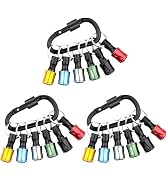 GrenPRO 6Pcs Bit Holder Key Chain 3 Sets,1/4 Hex Shank Screwdriver Impact Driver Drill Bits Holde...