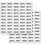 1-1000 Consecutive Number Inventory Labels Stickers Sheets, 1.5" x 0.75"