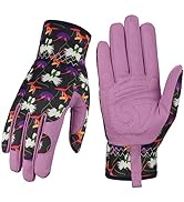 Bamllum Leather Gardening Gloves for Women - Working Gloves for Weeding, Digging, Planting, Rakin...