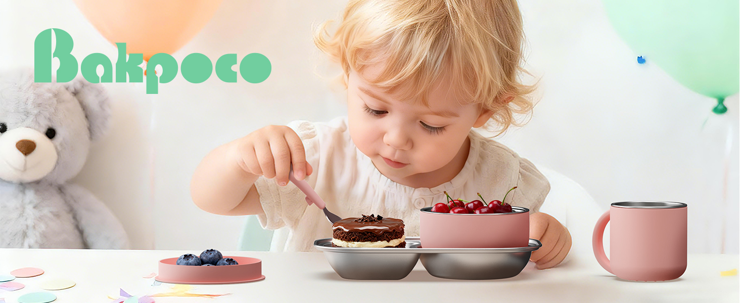 stainless steel kids plates