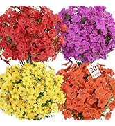 Alupssuc 20 Bundles Artificial Flowers for Outdoor Indoor Decoration, UV Resistant No Fade Fake P...