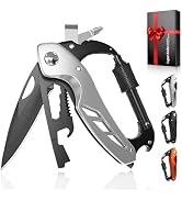 9 in 1 Multitool Carabiner Pocket Knife, Gifts for Men, EDC Carabiners Knives, Bottle Opener, Win...