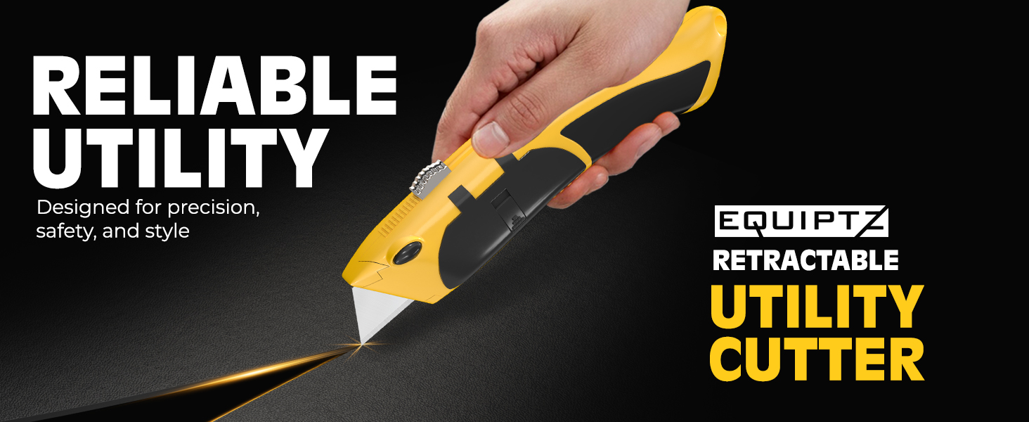 Utility knife box cutter in use