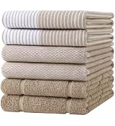 Homaxy Premium Kitchen Towels 18"x28", 6 Pack Large Cotton 380 GSM Dish Towels, Highly Absorben F...