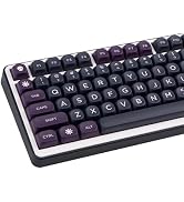 GEKUCAP PBT Keycaps 126 Keys MOA Keycaps Black Purple Custom Keyboard Keycaps Set 5 Side Dye Subl...