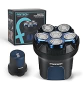 PRITECH Head Shaver for Bald Men 6D Floating | Magnetic 6-Blade, IPX6 Wet/Dry, 2-Speed, Type-C Fa...
