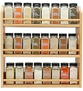 Thalomely 3 Tier Bamboo Spice Rack, Spice Rack Organizer, Seasoning Jars Rack Shelf Spice Organiz...