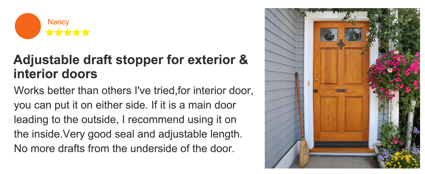 OXRQ Adjustable Door Draft Stopper for Bottom of Door for exterior & interior doors