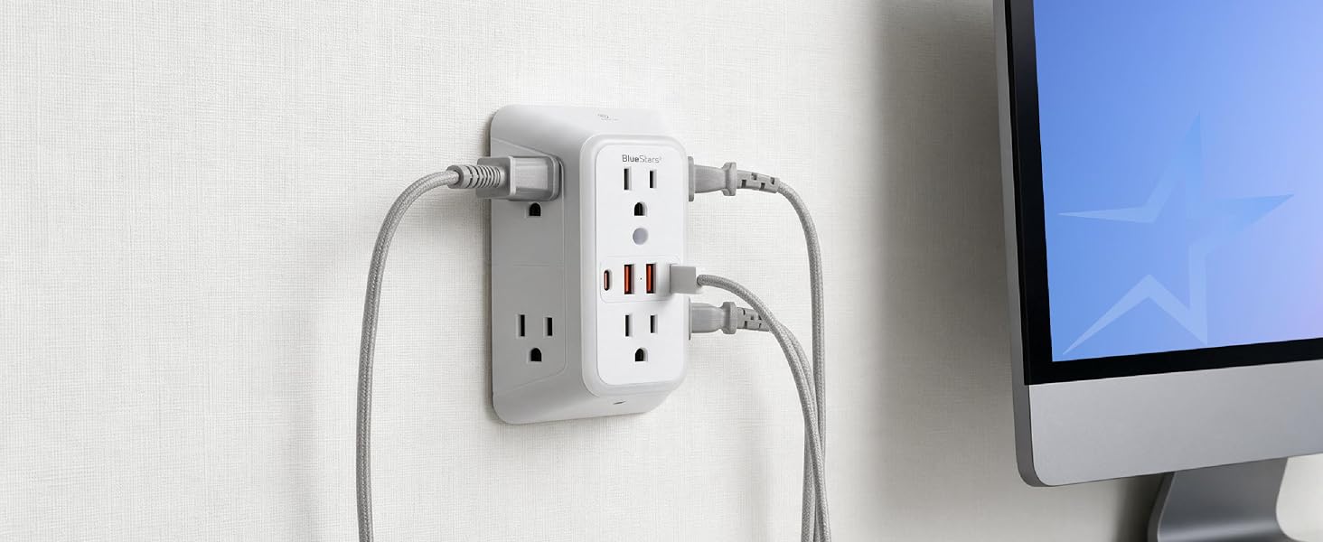 wall outlet surge protector with usb ports plug extension outlet multiple outlet wall plug