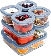 BOROHOUSE 7-Pack Glass Food Storage Containers with Tempered Lids – Borosilicate, Airtight, Oven-...