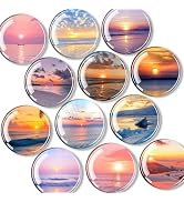 Qualsen 12Pcs Cute Magnets Fridge Magnets Glass Magnet Refrigerator Magnets Strong Magnets for Ki...