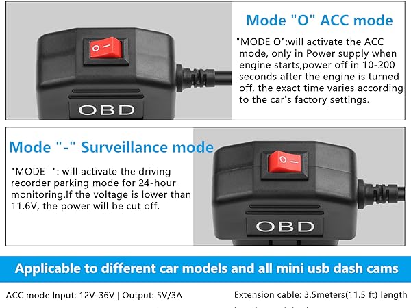 Hardwire Charger Cable obd2 power adapter