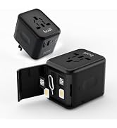 European Tavel Plug Adapter Type C/E/F with Micro SD Card Case TF Card Holder Storage, Type C and...