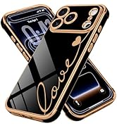 LCHULLE Compatible with iPhone 17 Pro Max Case for Women Girls, Cute Luxury Plating Love Heart De...