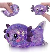 Puffwize Axolotl Squishy Toy, Cute Slow Rising Fidget Toy for Stress Relief, Soft Squeeze Sensory...