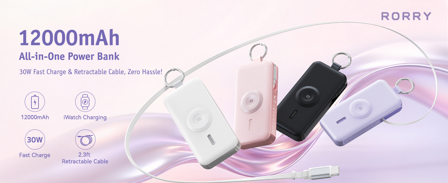 rorry Portable Charger 3 in 1