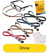 Eyeglasses Holder Strap Cord - PREMIUM ECO LEATHER Eyeglasses String Holder Chain Necklace - Glas...