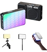 SmallRig RM 40C Mini LED RGB Video Light, 4800mAh Battery, LCD Display, Portable Camera Light for...