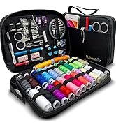 VelloStar Sewing Kit for Adults and Kids with 100 Sewing Supplies and Accessories - 24-Color Thre...