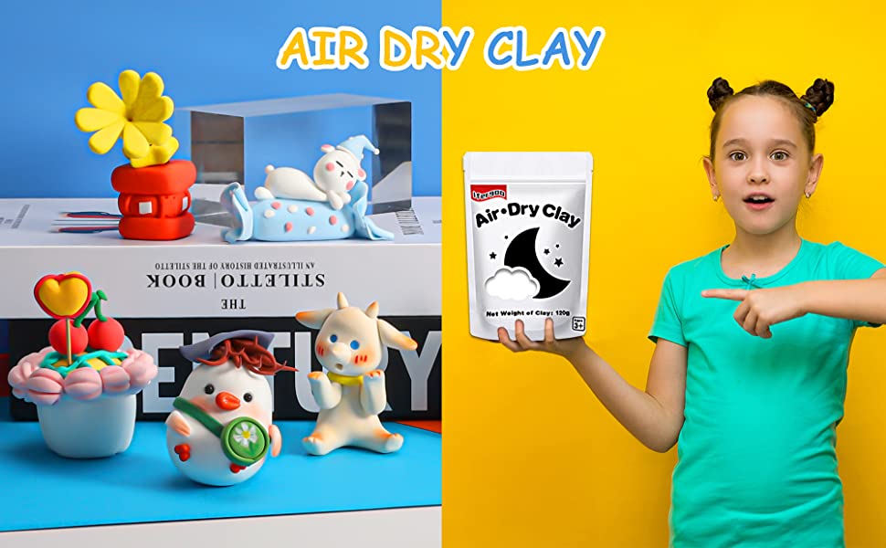 iFergoo Air Dry Clay, Ultra Light Modeling Clay, Magic Clay DIY Creative Modeling Dough