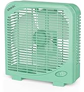 shinic 10" Tabletop Box Fan for Bedroom, 2 Speeds, Quiet Table Fan with Strong Airflow, Energy Ef...