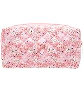 PAZIMIIK Vintage Quilted Makeup Bag Cosmetic Pouch for Brushes Pencils and Travel Make Up Accesso...