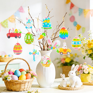 easter eggs hanging painting keychains