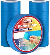 Avotik Blue Painters Tape 20 Rolls: Masking Tape 1 Inch Wide x 55 Yards - Painter's Tape Blue Mas...