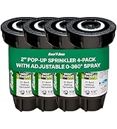 Rain Bird 1802QDSPRS Pressure Regulated 1800 Series Dual Spray 2 Inch Pop Up Sprinkler Head, 4 Pa...