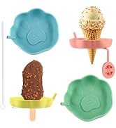 WMKGG Silicone Popsicle Holders for Kids, 4 Pack Reusable Drip-Free Ice Pop Stick Holder with Str...