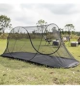 Pop Up Mosquito Tent, Outdoor High-Density Mesh Isolate Tiny Insects, Foldable Mesh Tent for Sing...
