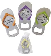 Lot of 3-6-8-12-24 Custom flip flop bottle opener set, personalized party favors, beach customize...