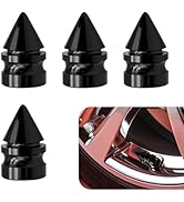 CouTunp 4PCS Car Tire Valve Caps, Spike Aluminum Alloy Tire Valve Stem Caps, Dustproof Leak-Proof...