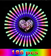 EXCECAR 156PCS Foam Glow Sticks, Led Light Up Foam Sticks with 3 Modes Flashing Changing, Glowing...