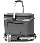 ALLCAMP Picnic Basket - Insulated Cooler, Thickening Foldable Picnic Basket with Removable Basket...